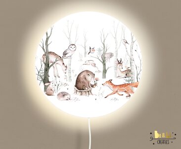 wandlamp rond forest friends