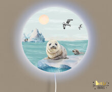 wandlamp rond zeehondjes