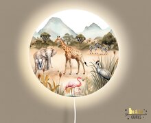 wandlamp rond safari familie